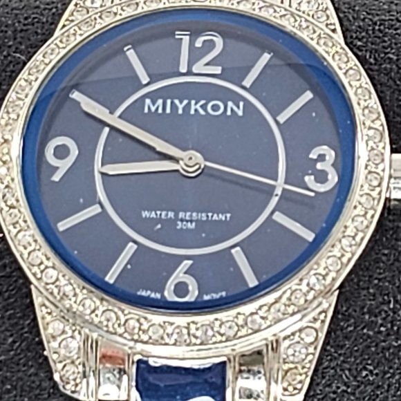 Miykon Ladies Watch Blue Silver Rhinestones J4493 - Picture 4 of 9